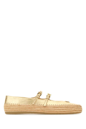 Gold raffia and leather espadrilles PRADA (1F869NF00579A)