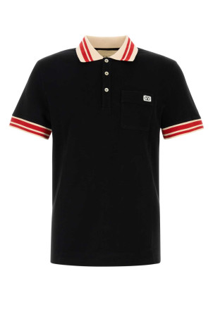 Black piquet polo shirt Black VALENTINO GARAVANI (7V3MH01KB19)
