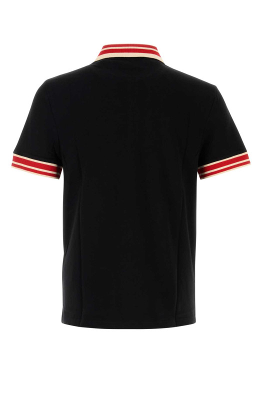 Black piquet polo shirt Black VALENTINO GARAVANI (7V3MH01KB19)