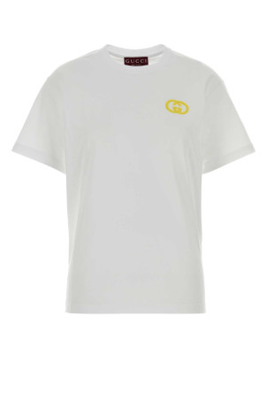 White cotton t-shirt GUCCI (837959XJHQ3)