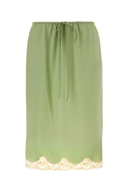 Pastel green crepe skirt SAINT LAURENT (856886Y100W)