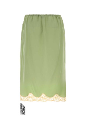 Pastel green crepe skirt SAINT LAURENT (856886Y100W)