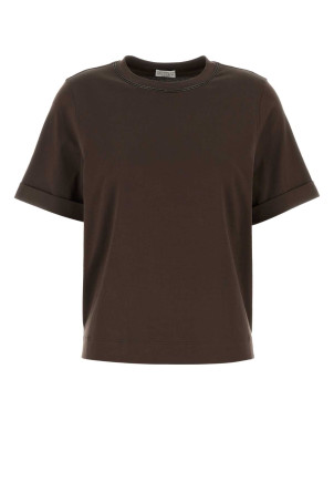 Brown cotton t-shirt BRUNELLO CUCINELLI (M0T81BZ100)