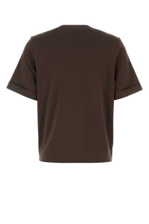 Brown cotton t-shirt BRUNELLO CUCINELLI (M0T81BZ100)