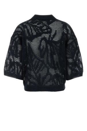 Midnight blue crochet polo shirt BRUNELLO CUCINELLI (MDT771005)