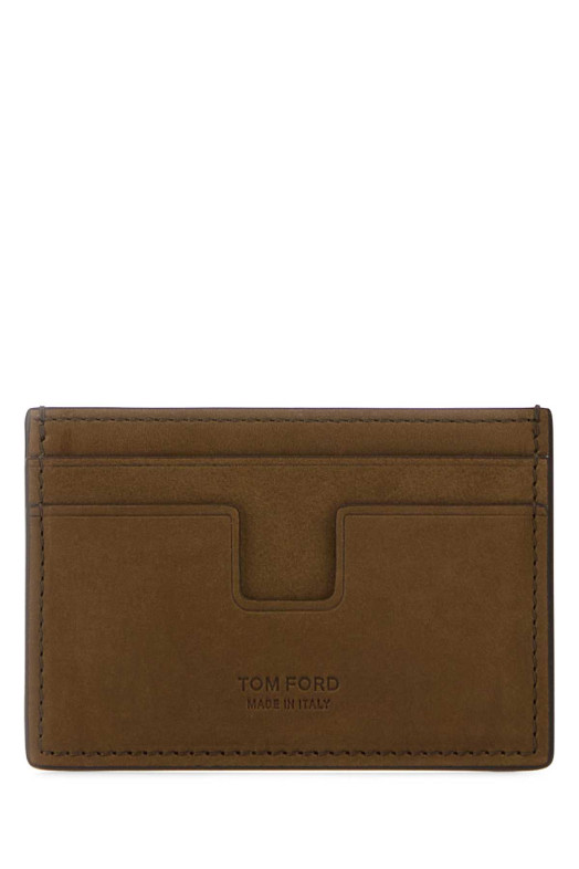 Brown suede card holder TOM FORD (Y0232LCL504S)