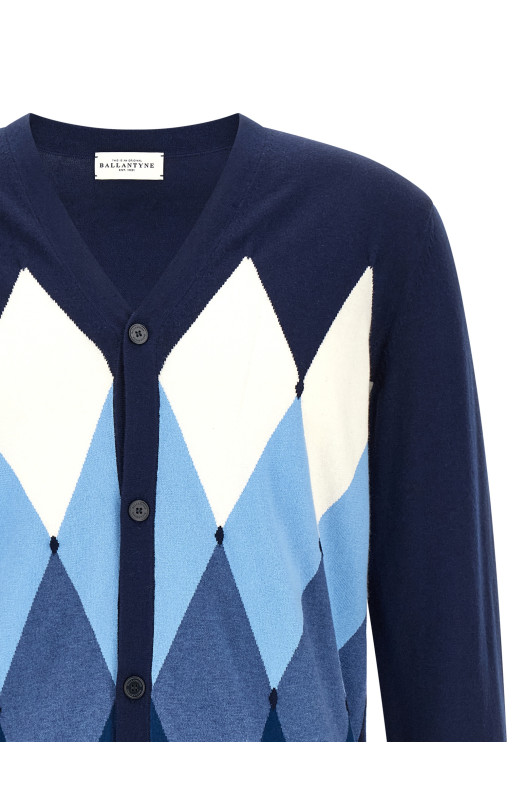 Cardigan Argyle Blue