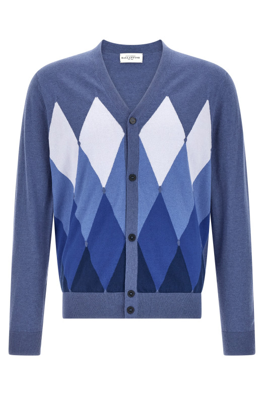 Cardigan Argyle Blue