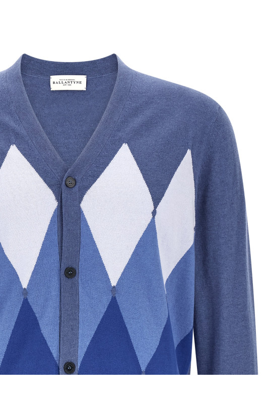 Cardigan Argyle Blue