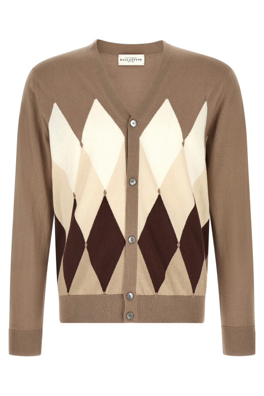 Cardigan Argyle Brown