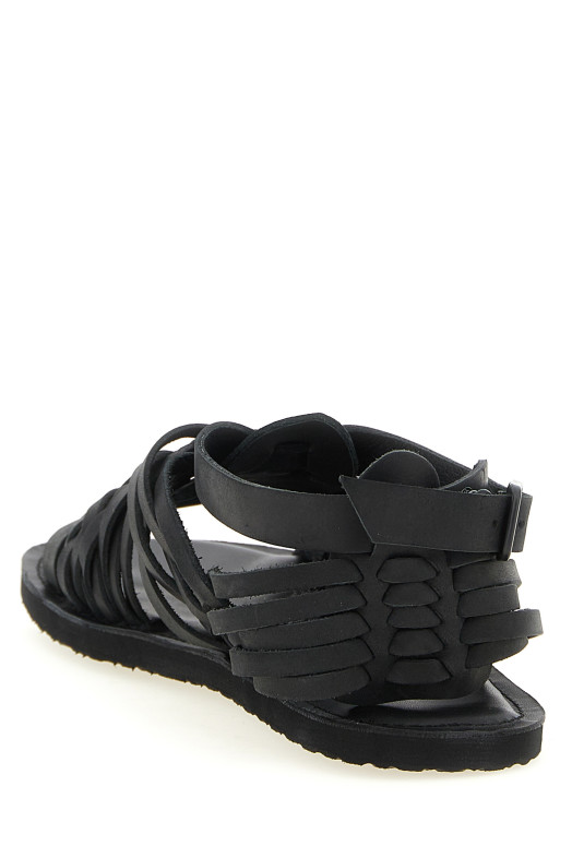 Braided leather sandals Black
