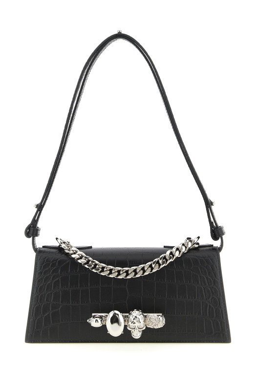 'Jewelled' mini shoulder bag Black