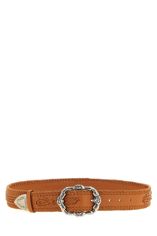 'Majaro' embroidery belt Brown