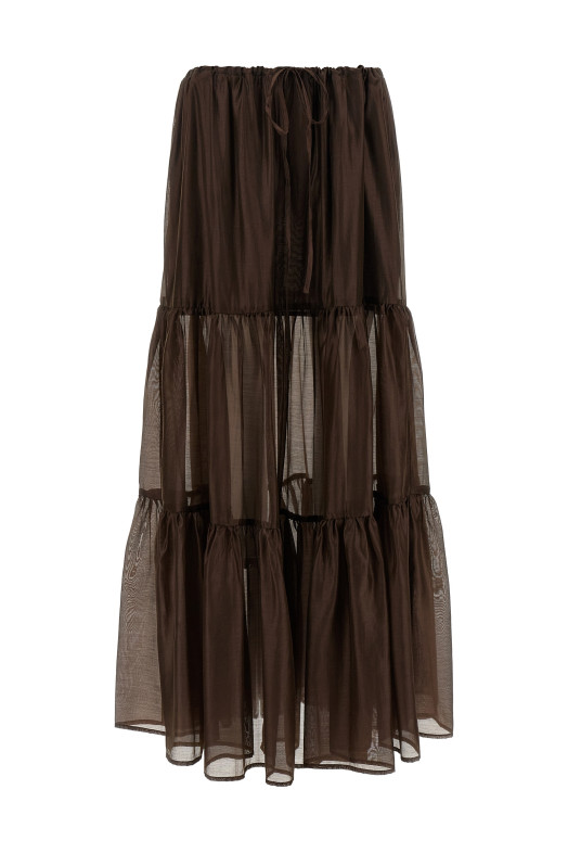 Flounces skirt Brown