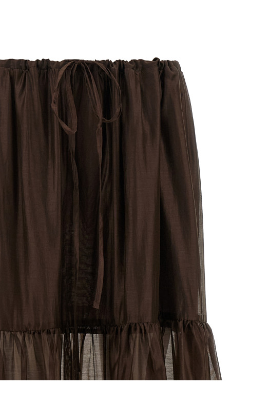 Flounces skirt Brown