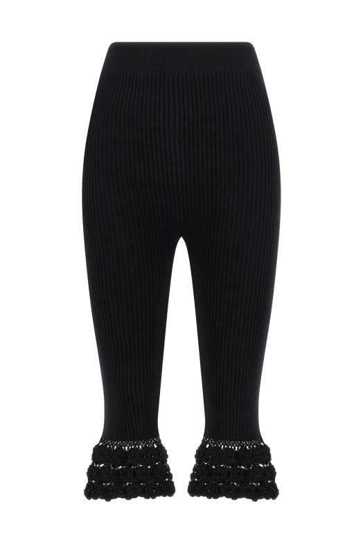 'Cotton Crochet' pants Black