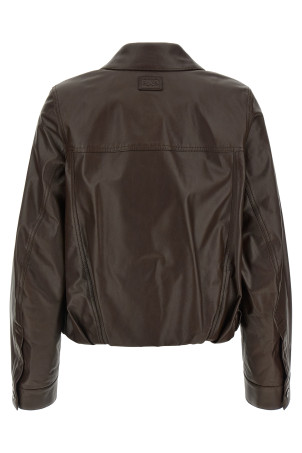 Balloon cropped jacket Brown