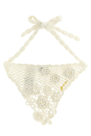 'Cotton Crochet' head scarf White