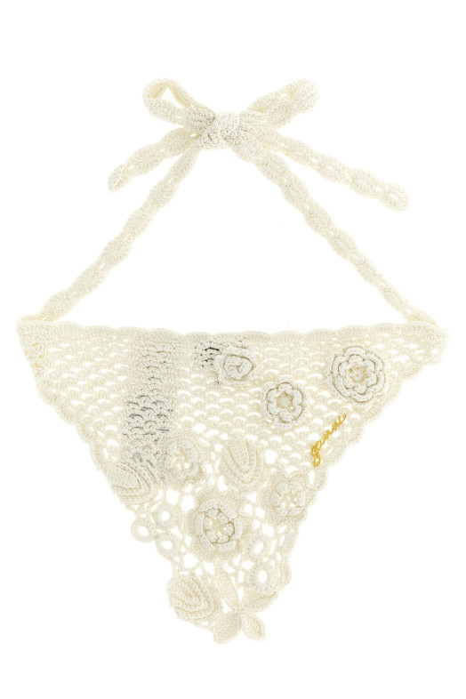 'Cotton Crochet' head scarf White