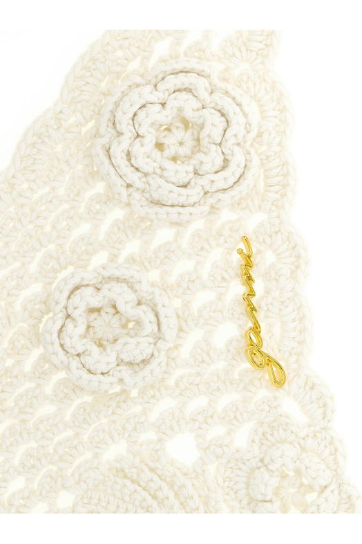 'Cotton Crochet' head scarf White