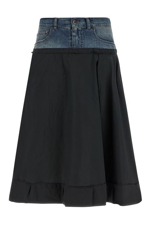 Denim insert skirt Multicolor