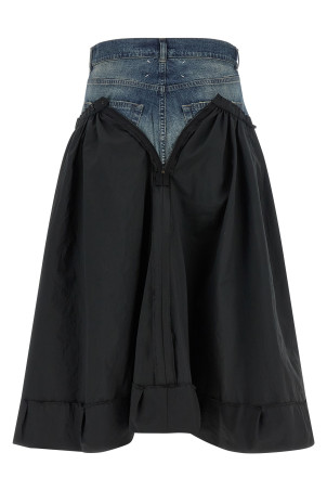 Denim insert skirt Multicolor