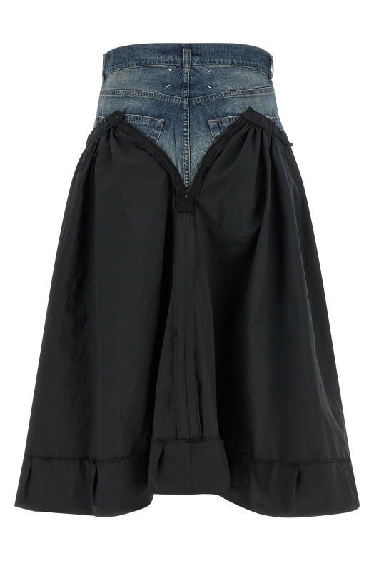 Denim insert skirt Multicolor