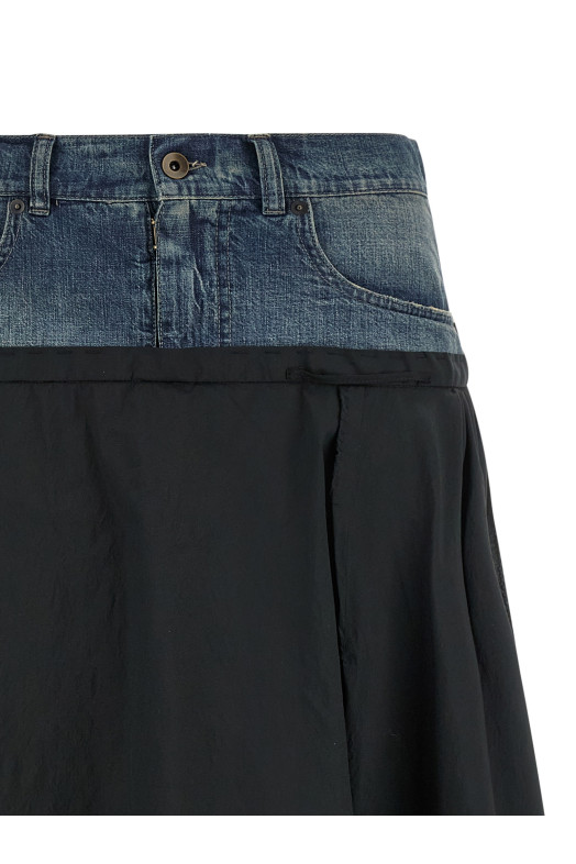 Denim insert skirt Multicolor