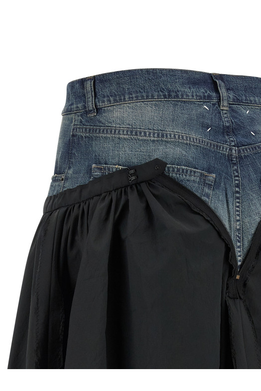Denim insert skirt Multicolor