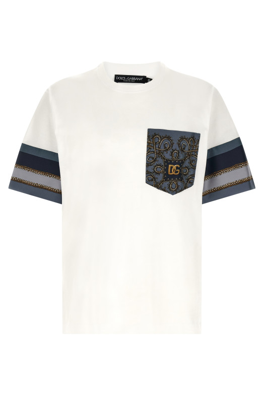 'Cargo' silk insert t-shirt White