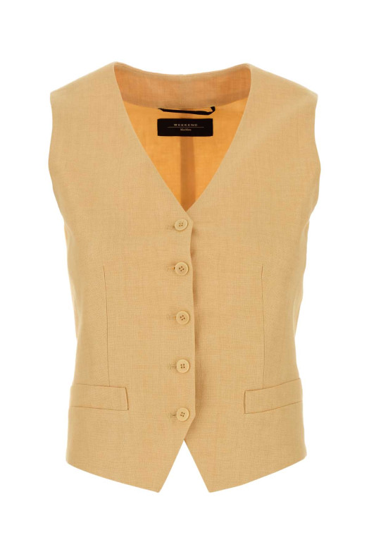 Pastel orange linen Pace vest WEEKEND (2615151012600)