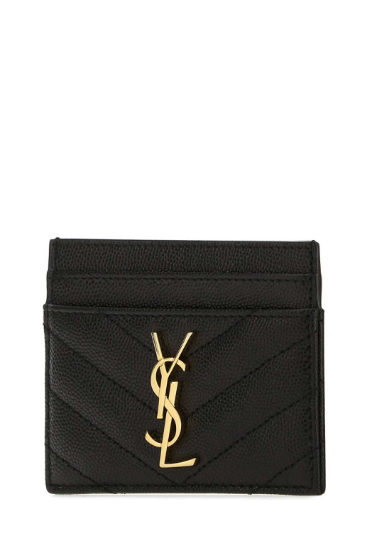 Black leather card holder Black SAINT LAURENT (423291BOW01)
