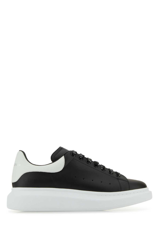Black leather sneakers with white leather heel ALEXANDER MCQUEEN (553680WIEEN)