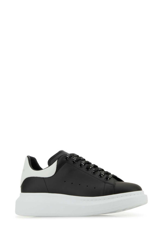 Black leather sneakers with white leather heel ALEXANDER MCQUEEN (553680WIEEN)