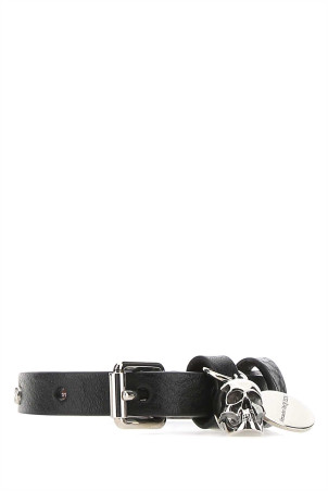Black leather bracelet Black ALEXANDER MCQUEEN (5544671AC9Y)