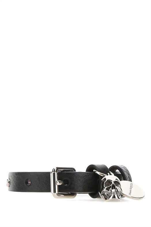 Black leather bracelet Black ALEXANDER MCQUEEN (5544671AC9Y)