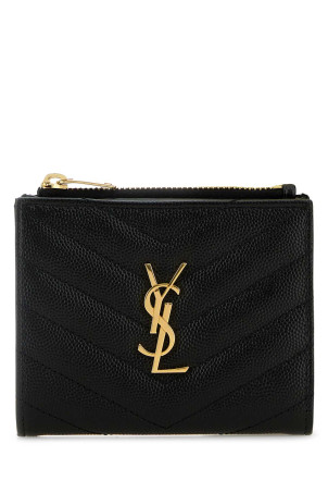 Black leather card holder Black SAINT LAURENT (575879BOW01)