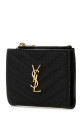 Black leather card holder Black SAINT LAURENT (575879BOW01)