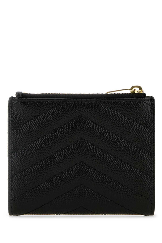 Black leather card holder Black SAINT LAURENT (575879BOW01)