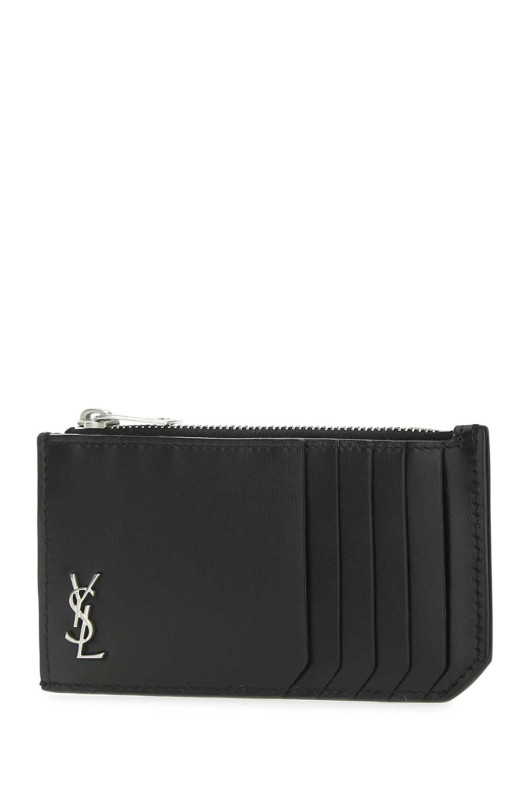 Black leather card holder Black SAINT LAURENT (6298991JB0E)
