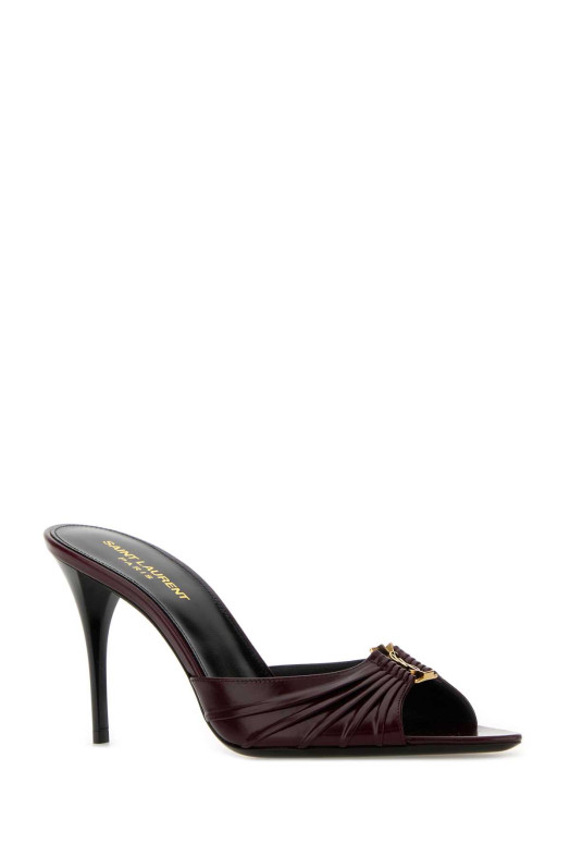 Burgundy leather mules SAINT LAURENT (799606AAEHF)