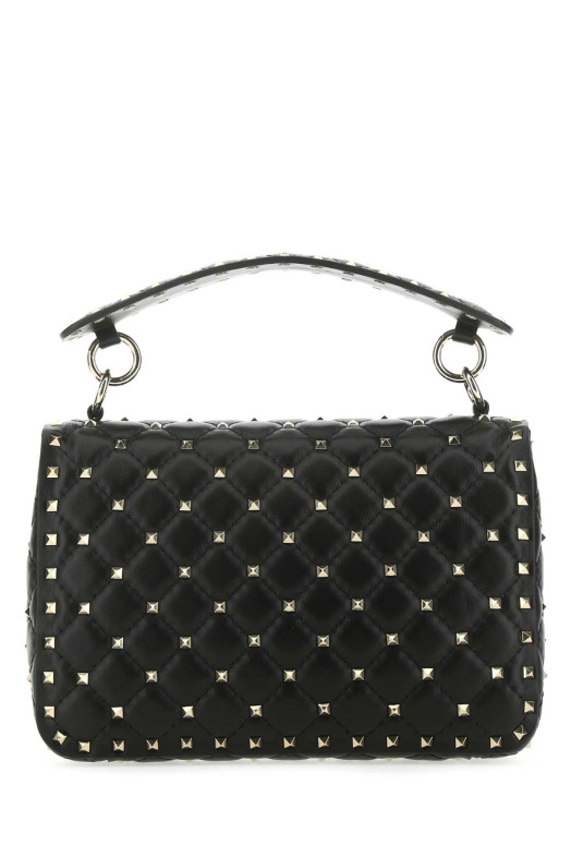 Black nappa leather medium Rockstud Spike handbag Black VALENTINO GARAVANI (8W2B0122NAP)