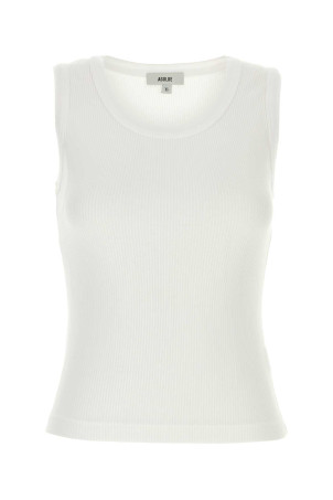 White stretch cotton blend tank top AGOLDE (A73681260)
