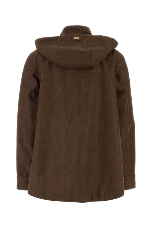 Brown linen blend jacket HERNO (GC000559D17150)