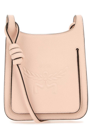 Pastel pink leather Mini Himmel Hobo crossbody bag MCM (MWHESAC01)