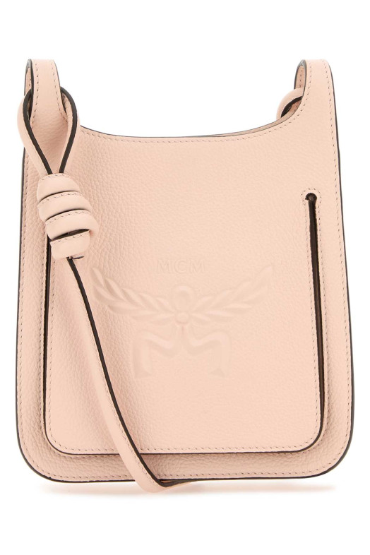 Pastel pink leather Mini Himmel Hobo crossbody bag MCM (MWHESAC01)