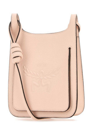 Pastel pink leather Mini Himmel Hobo crossbody bag MCM (MWHESAC01)