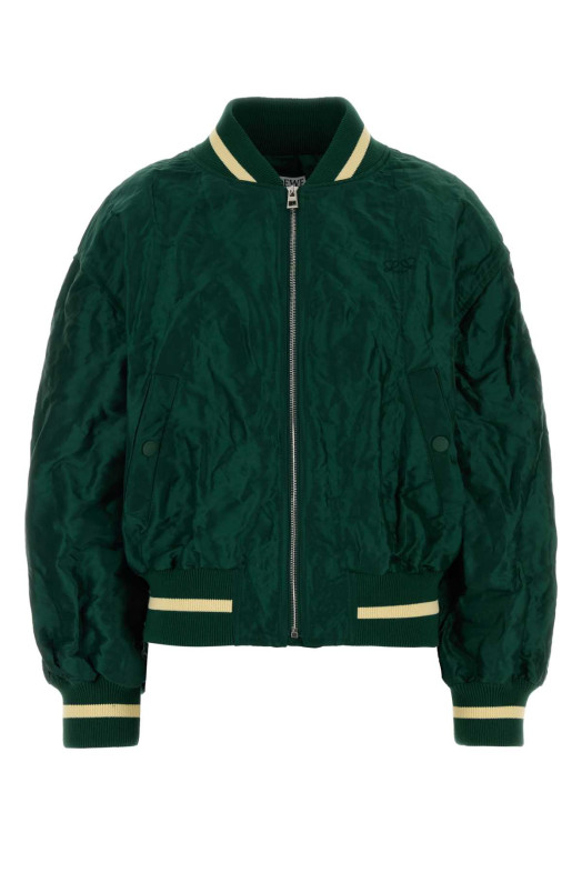 Dark green tech fabric bomber jacket Green LOEWE (S540Y02XCV)