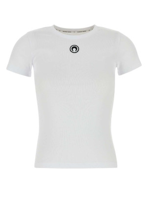 White cotton t-shirt MARINE SERRE (WTT012ACJER0008)