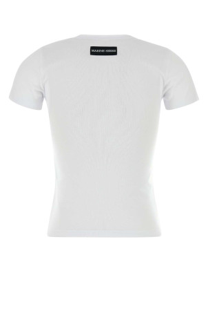 White cotton t-shirt MARINE SERRE (WTT012ACJER0008)